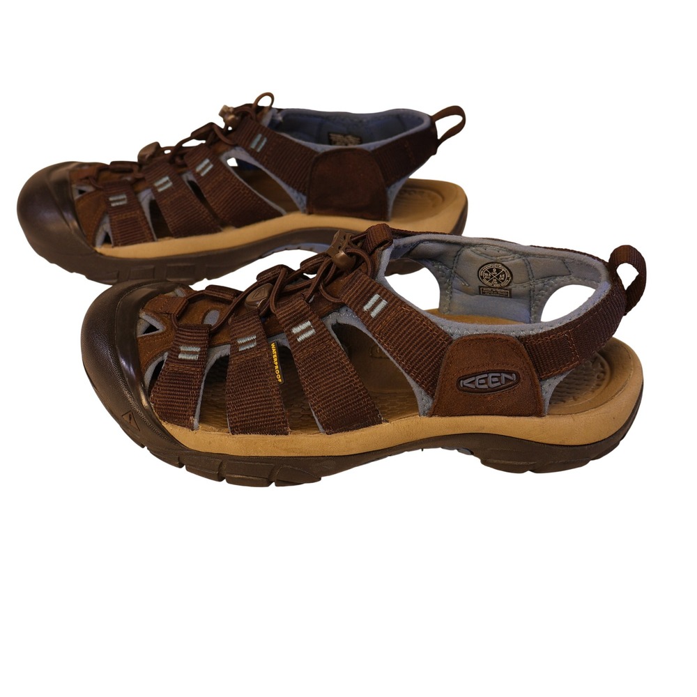 Keen Women 9 Venice H2 Sandals Brown Blue Waterproof Hiking Trail 1020307